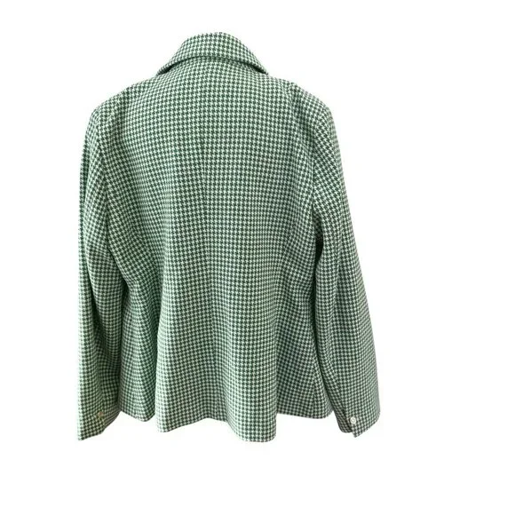 NWOT ENTRO Green Houndstooth Blazer Womens XL - Picture 3 of 9